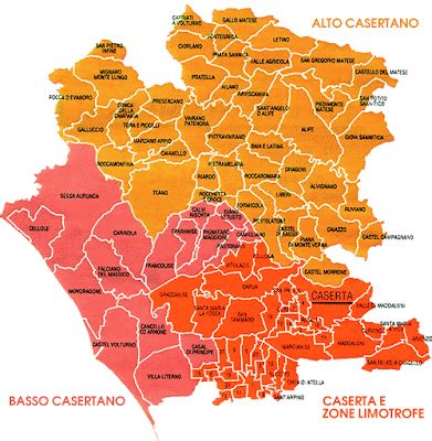 Mappa della provincia di Caserta con Caiazzo evidenziata