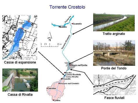 Veduta del corso del torrente Crostolo presso Reggio Emilia