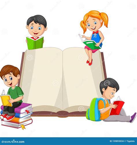 Illustrazione di bambini che leggono un libro inclusivo