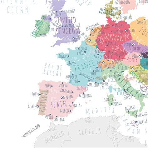 mappa delle spedizioni europee con icone di pacchi regalo