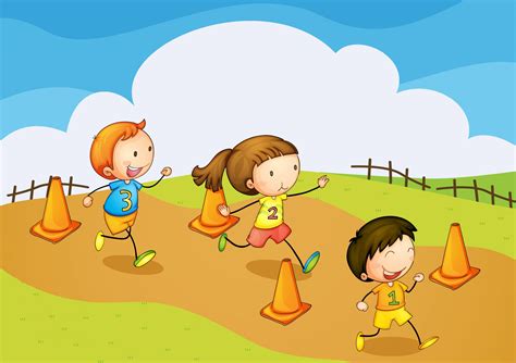 Bambini che giocano su un percorso ad ostacoli