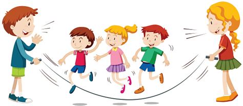 Bambini che saltano la corda