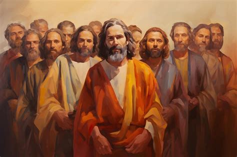 Rappresentazione artistica dell'interazione tra Gesù e i suoi discepoli dinanzi alla rupe di Banias