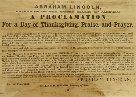 Abraham Lincoln Thanksgiving Proclamation