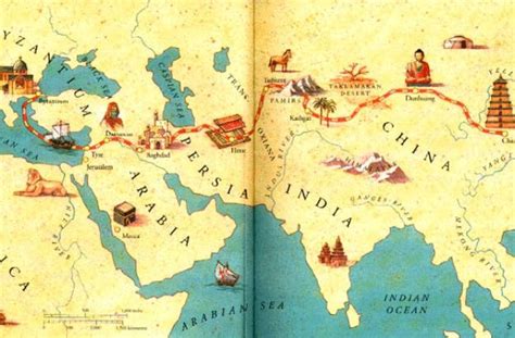 Mappa delle vie della seta