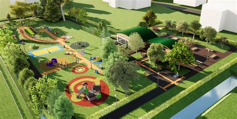 Progetto architettonico di un'area gioco integrata nel verde urbano