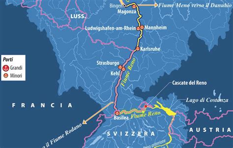 Mappa delle sorgenti del Reno in Svizzera