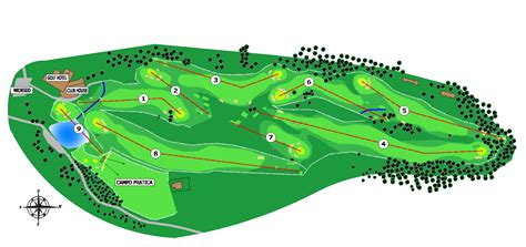 Mappa schematica di un campo da golf che evidenzia le diverse aree