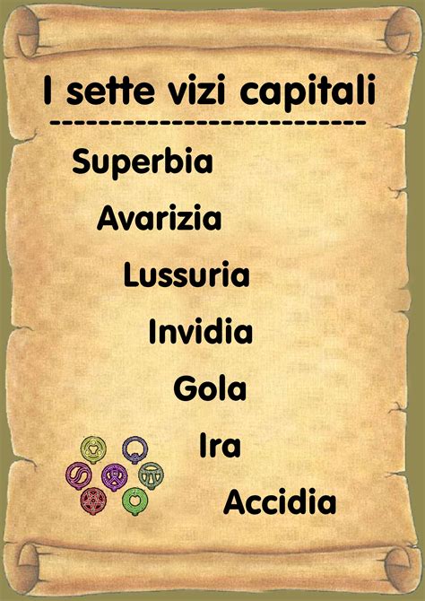Illustrazione dei 7 Vizi Capitali e 7 Doni dello Spirito