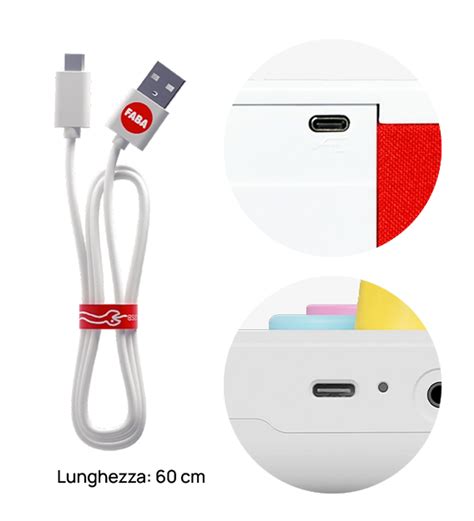dettaglio tecnico Faba Me e cavo USB