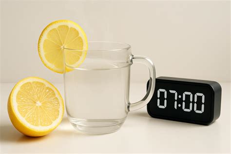 Bicchiere di acqua tiepida e limone