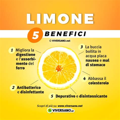 Infografica sulle proprietà nutrizionali del limone