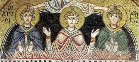 Affresco medievale raffigurante la salvezza dei tre giovani