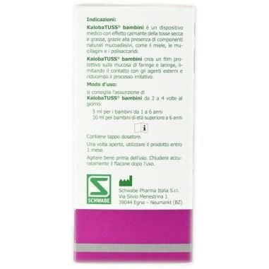 Bambino che tossisce e flacone di sciroppo KalobaTUSS