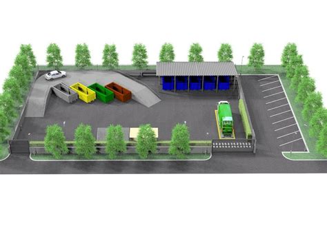 Segnaletica stradale per centro di raccolta rifiuti