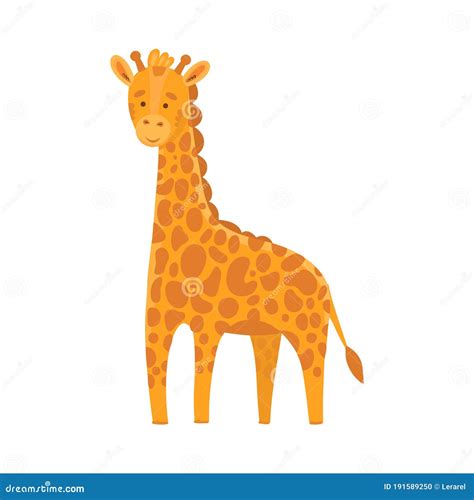 illustrazione stilizzata di una giraffa sorridente disegnata in stile cartone animato per bambini