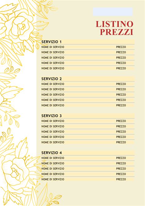 Listino prezzi servizi di pulizia auto