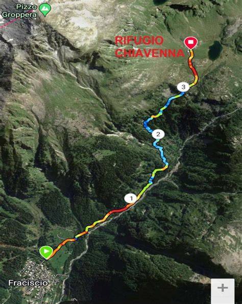 Mappa del percorso tra Chiavenna e Colico con evidenziate le stazioni ferroviarie