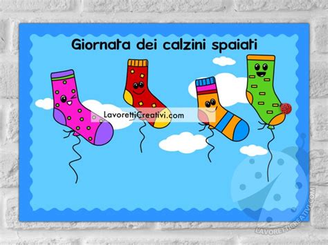 illustrazione colorata di vari calzini spaiati sparsi su un fondo neutro