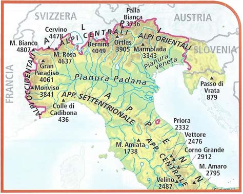 Mappa dei campeggi nelle Alpi