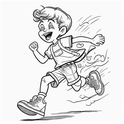 bambino che corre verso l'ombrellone colorato