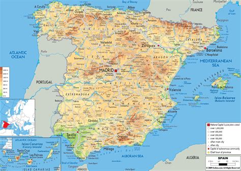 mappa idrografica della Spagna