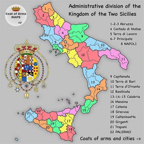 mappa storica del Regno delle Due Sicilie durante l'invasione del 1860
