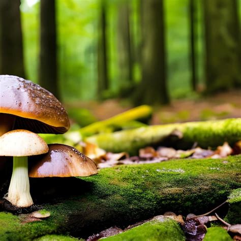 bosco ligure autunnale con funghi