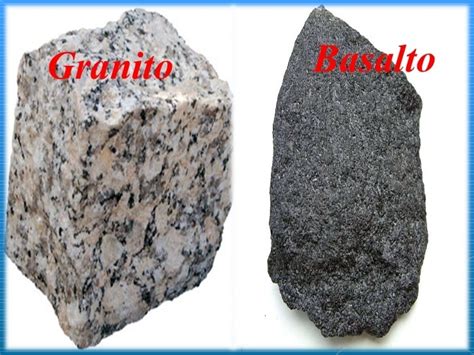 campioni di granito e basalto a confronto