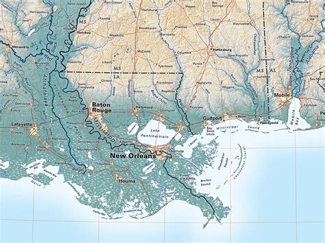 mappa storica della regione del Delta del Mississippi e della Highway 61