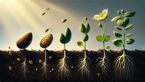 fotografia macro di un seme che rompe la terra, simboleggiando l'inizio e lo sviluppo