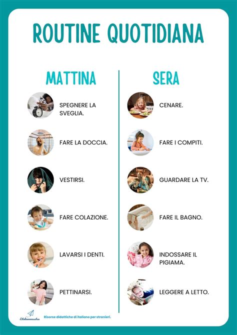 schema delle routine quotidiane per favorire la cooperazione