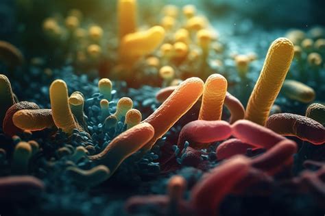 Microscopio con batteri probiotici