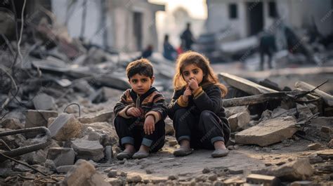 una strada con bambini palestinesi che giocano