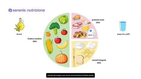 grafico del piatto del mangiar sano basato sulle linee guida nutrizionali