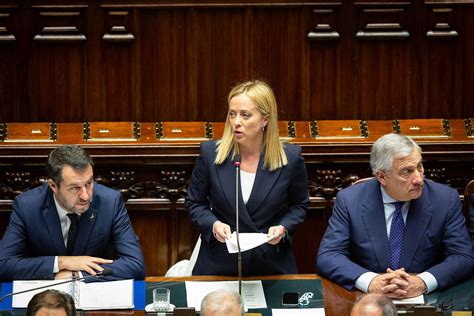 Giorgia Meloni al Parlamento