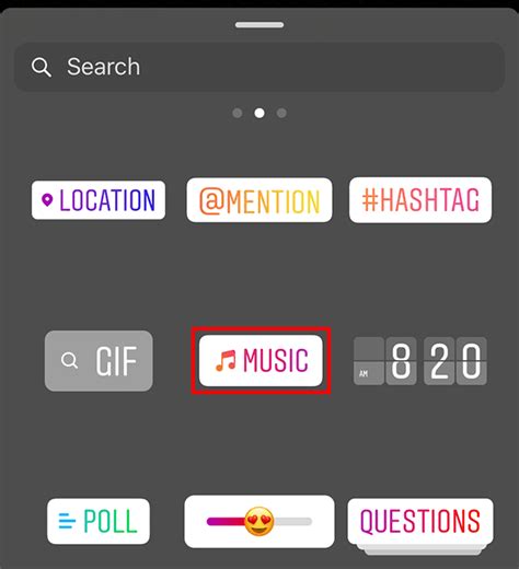 Instagram Music sticker in Stories