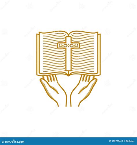 Illustrazione di una Bibbia aperta con simboli cristiani