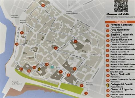 Mappa di Mazara del Vallo e luoghi chiave del caso Denise Pipitone