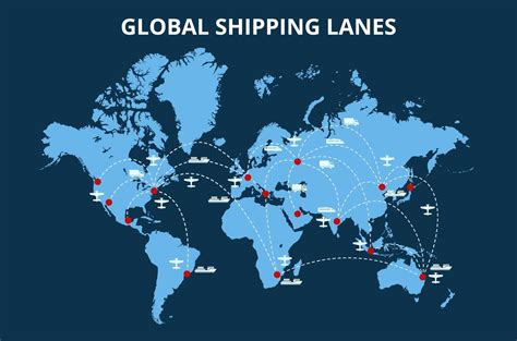 Map of international shipping countries