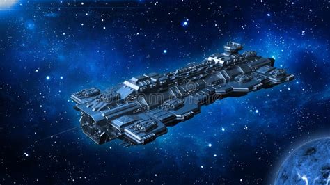 Robot futuristico che vola nello spazio profondo