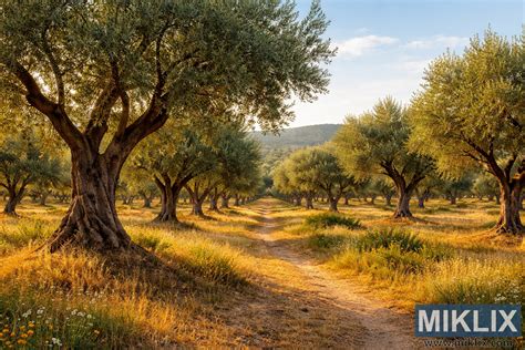 Paesaggio mediterraneo con carrubi
