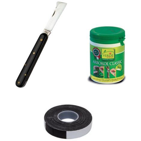 Kit essenziale per l'innesto con coltello, forbici, mastice e nastro