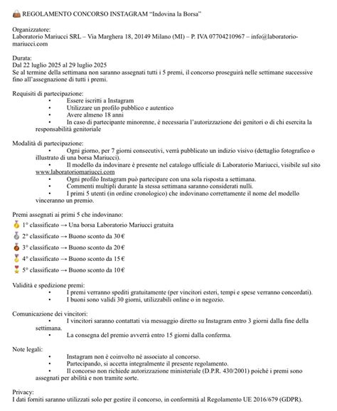 dettaglio regolamento concorso