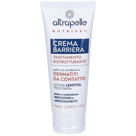 diagramma che illustra l'azione barriera e lenitiva della crema