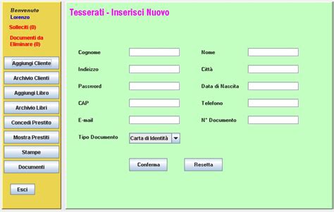 Interfaccia di prenotazione online per servizi medici