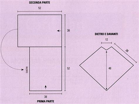 schema grafico dettagliato per la lavorazione di un poncho circolare con ferri da 4 mm