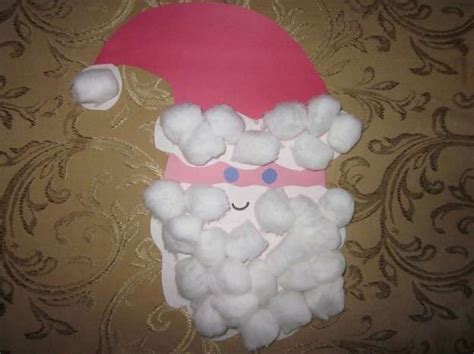 Babbo Natale realizzato con cotone e cartoncino