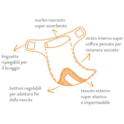 Schema di un pannolino lavabile All-In-One (AIO)
