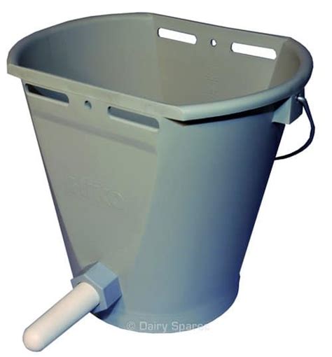 Hiko red teat on a bucket feeder